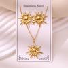 Polished Stainless Steel Vacuum Electroplated Elegant Fashion Earrings & Necklace Set
