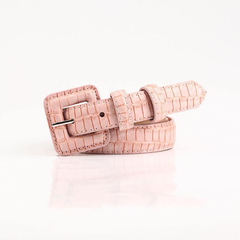 Sweet Girl Leather Belt With Stone Texture For Casual And School Style 2023 Summer Fashion