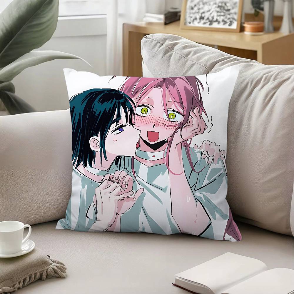 Cute Love Mizi And Sua Anime Alien StageS Throw Pillow Covers Pattern Cushion Cover Suitable For Sofa Bedroom Car Pillow Cover