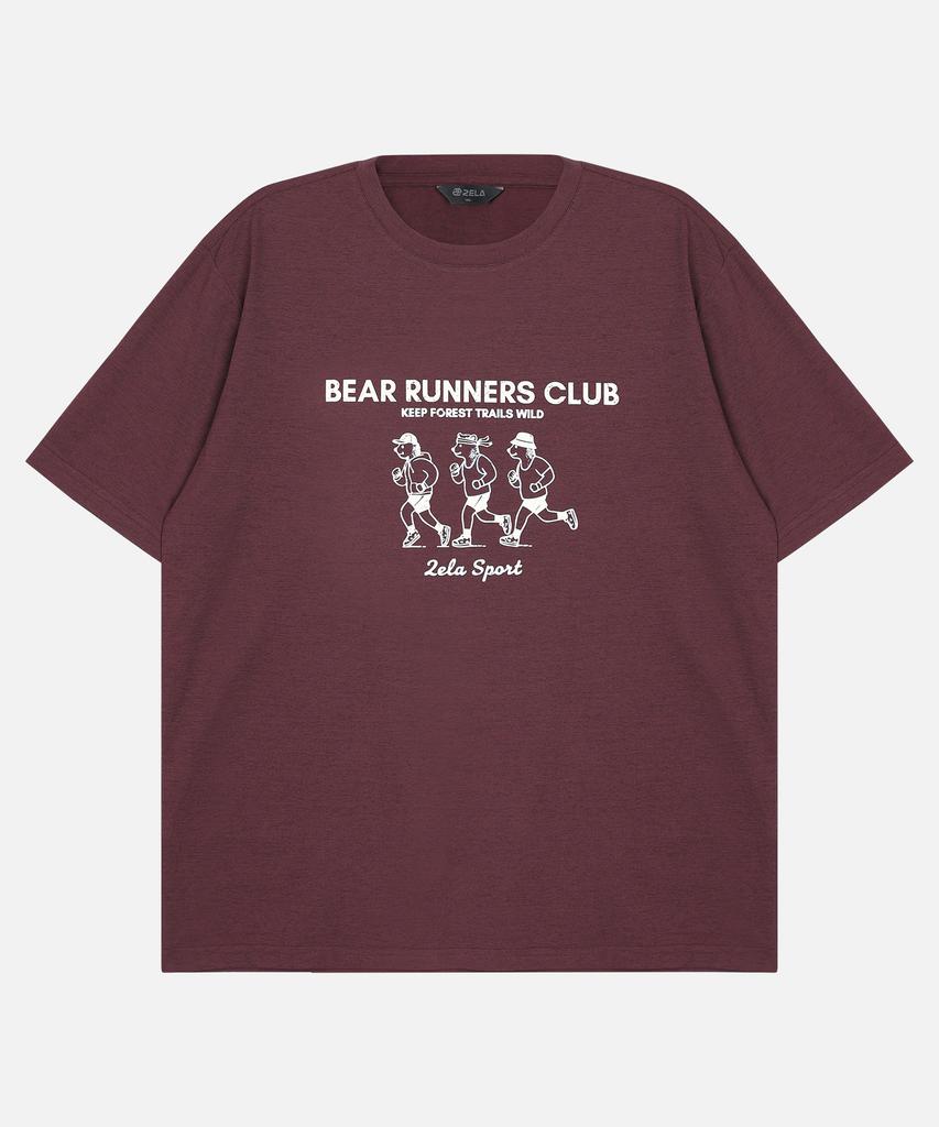 2ELA Unisex Running Bears Graphic Sorona Round Short Sleeve T-Shirt 6 Colors (Type B)