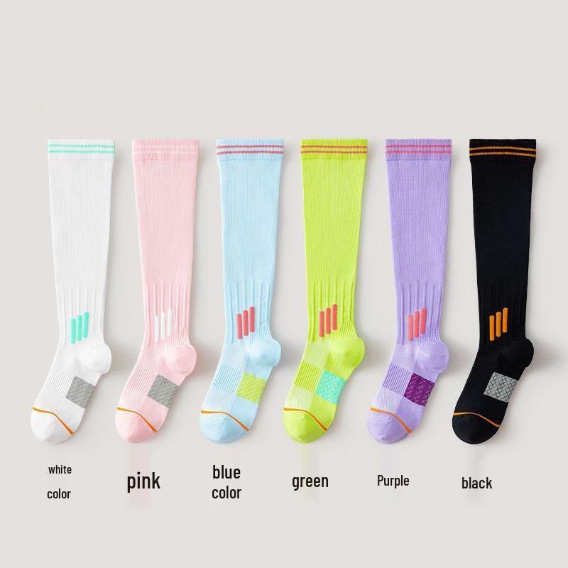 Professional Grade Long Compression Socks for Yoga, Fitness, Sports, Jump Rope, and Pilates with Non-Slip Design