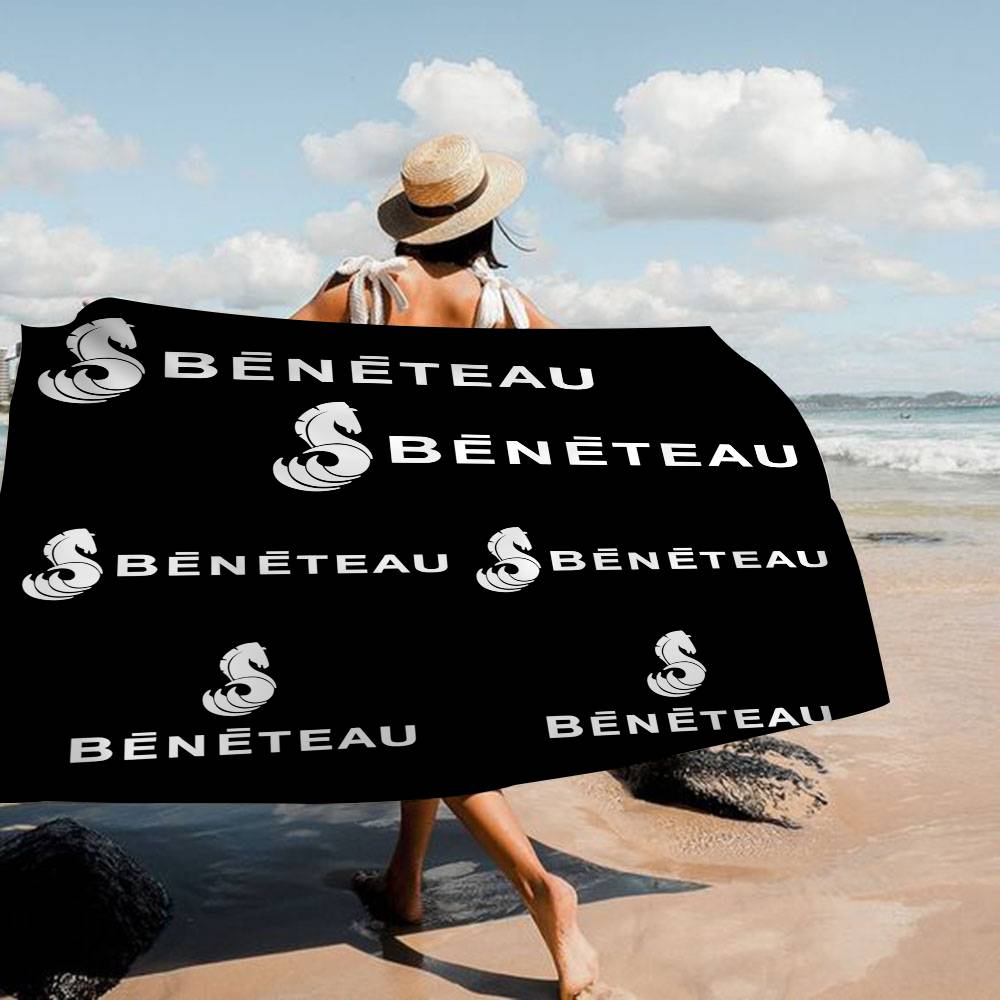 B-Beneteau Logo Telo da Spiaggia Asciugamani da Bagno Colorati per Ragazza Microfibra Asciugatura Rapida Personalizzato Senza Sabbia Spiaggia Yoga Spa Palestra Piscina