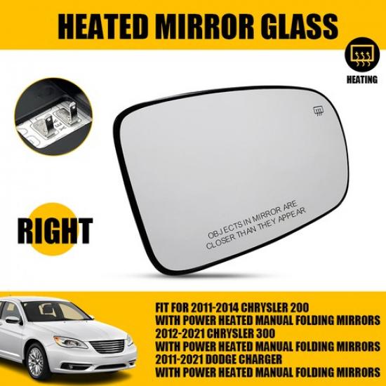 New Right Side Mirror Glass W/ Electric Heated For DODGE CHRYSLER 300 2011-