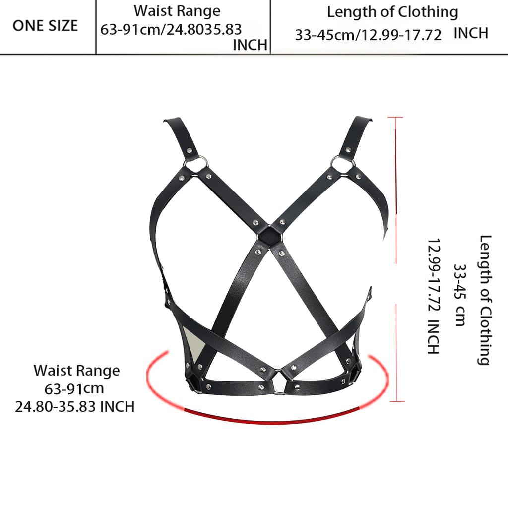 Donna Pentagramma Stile Punk Bretelle Cinghie Cintura Stile Streetwear Femminile Gabbia Bralette Cintura Gotica Accessori Abbigliamento