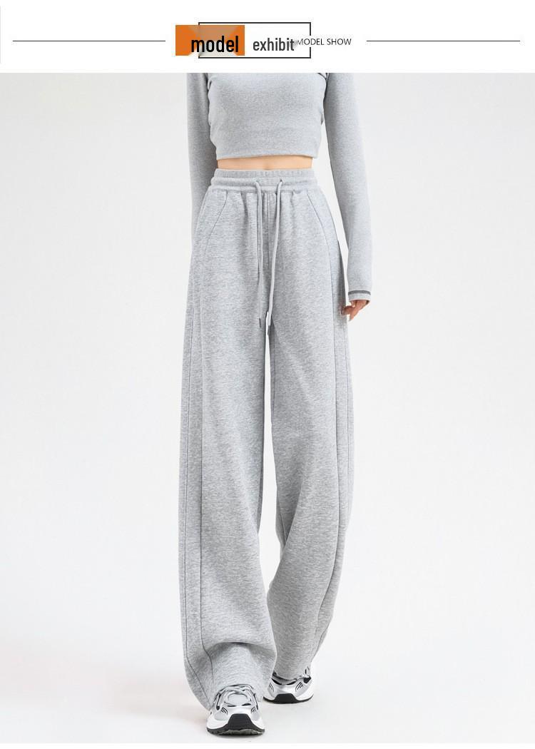 

Women s High-waisted Straight Leg Velvet Pants - Slimming, Nine-point, Wide Leg for Autumn/Winter M - 95-108 Jin