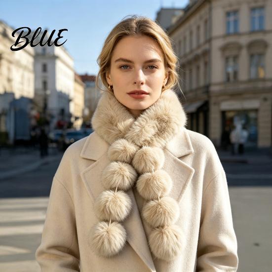 Elegantes Geschenk für Frauen Kunstpelzschal Winter-Nackenschutz mit Magnetschnalle Kragenumhang Drapierendes Design Plüsch Lang Weich Kaltes Wetter Praktisch