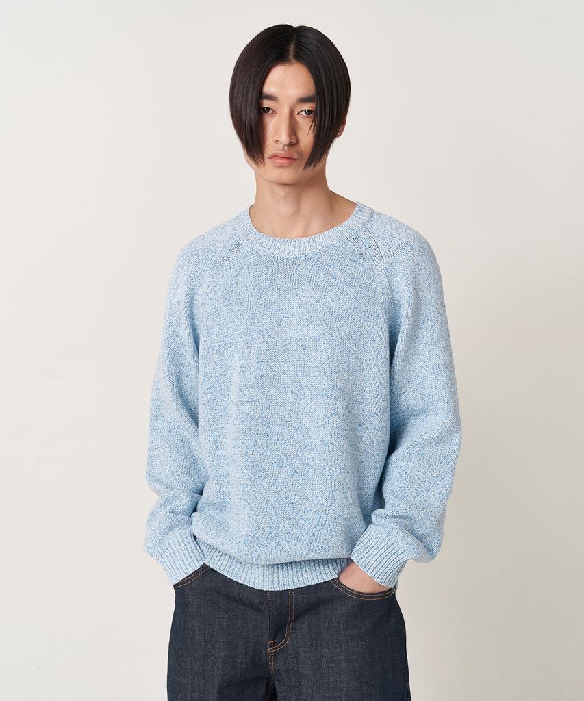 PLAC Basic Raglan Knit Pullover Light Blue