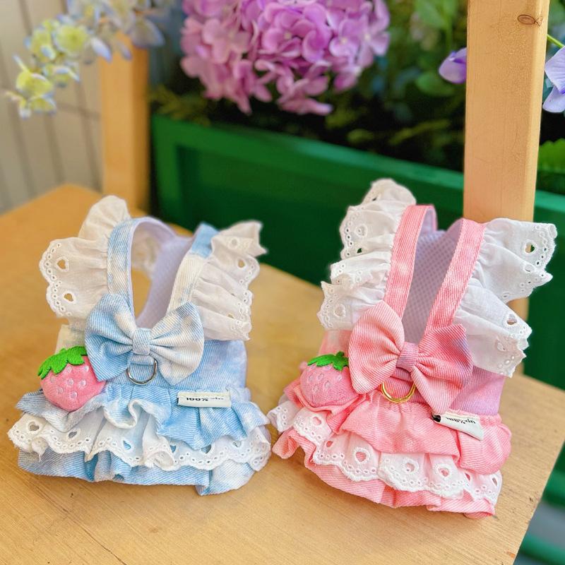 Pet Clothing Korean Version Pomeranian Dog Clothes Princess Leash Skirt New Spring and Summer Clothing