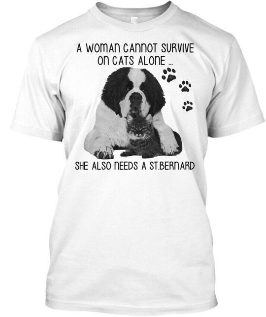 St Bernard Cat T-Shirt Made in the USA Size S to 5XL Unisex T-Shirt XXXL