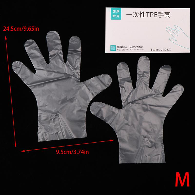 100 шт., безлатексные перчатки, одноразовые перчатки из ТПЭ, прозрачные, нескользящие, кислотные, безопасные для работы, пищевые, бытовые чистящие перчатки