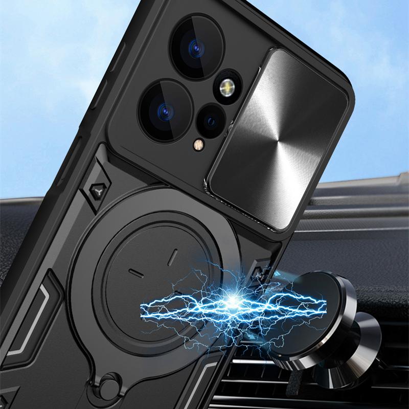 For Xiaomi Redmi Note 12 12S 4G Case Shockproof Armor Magnetic Ring Holder Phone Case For Redmi Note 12 Pro + Plus 5G Back Cover