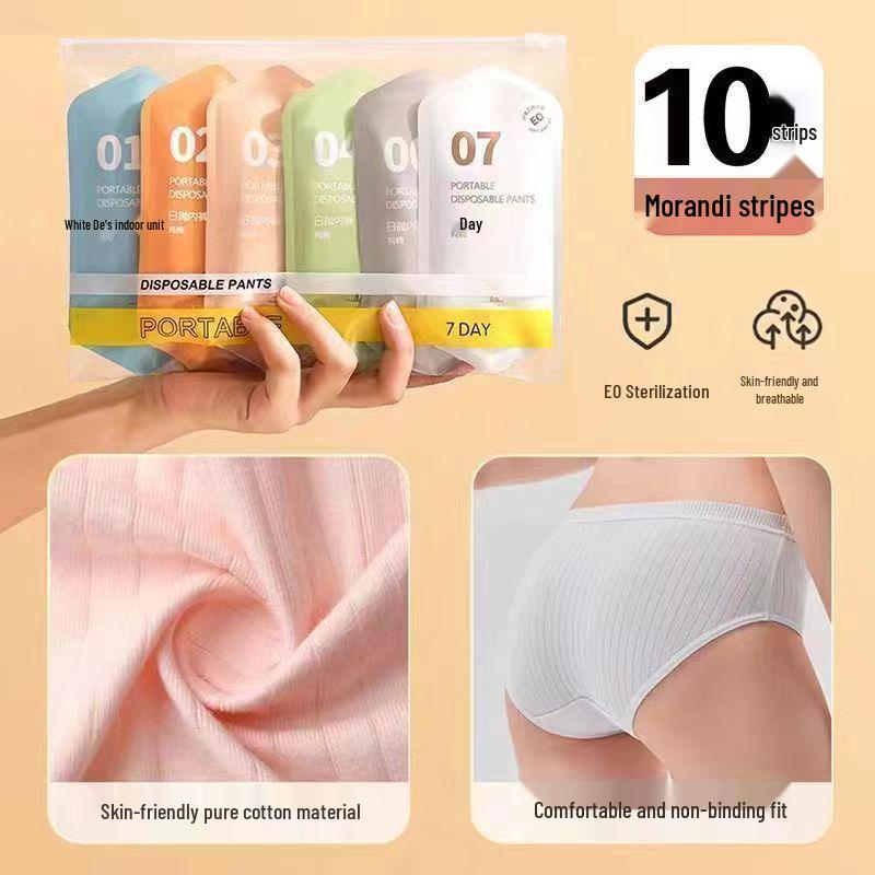 Damen Einweg Baumwollunterhosen: Reisefreundlich, Schwangerschaft, Wochenbett und täglicher Gebrauch