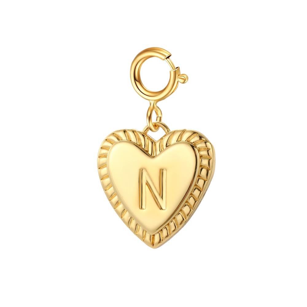 Herz Anfangsbuchstabe Anhänger Goldene Farbe 26 Buchstaben für Damen Halskette Ohrring Zirkonia Accessoires Großhandel Dropshipping