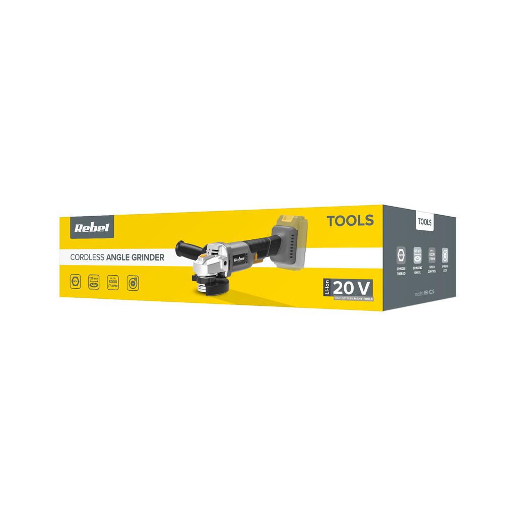 20V 125mm cordless angle grinder, powerful and lightweight