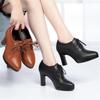 Autumn Deep Mouth Women's Shoes Fashion Office High Heels Comfort Round Toe Women's Work Shoes Winter Fur Platform Pumps