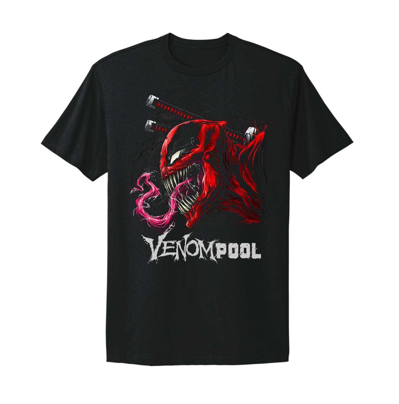 Venom Deadpool Wolverine Venompool Marvel Movie graphic design T-shirt S