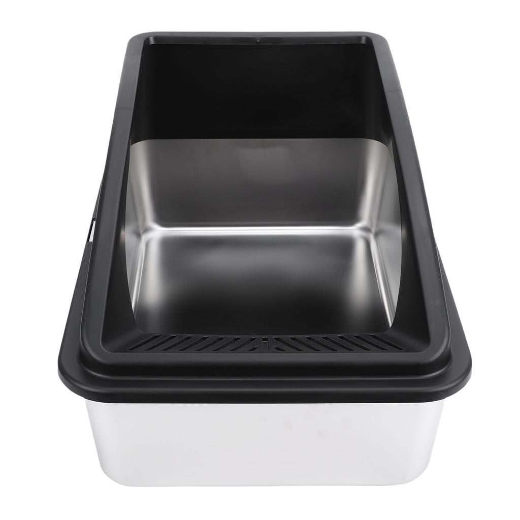 Kedi Kum Kabı Paslanmaz Çelik Çok Fonksiyonlu Geniş Boyut Açık Üst Yükseltilmiş Çit Ev için Kedi Kum Kutusu