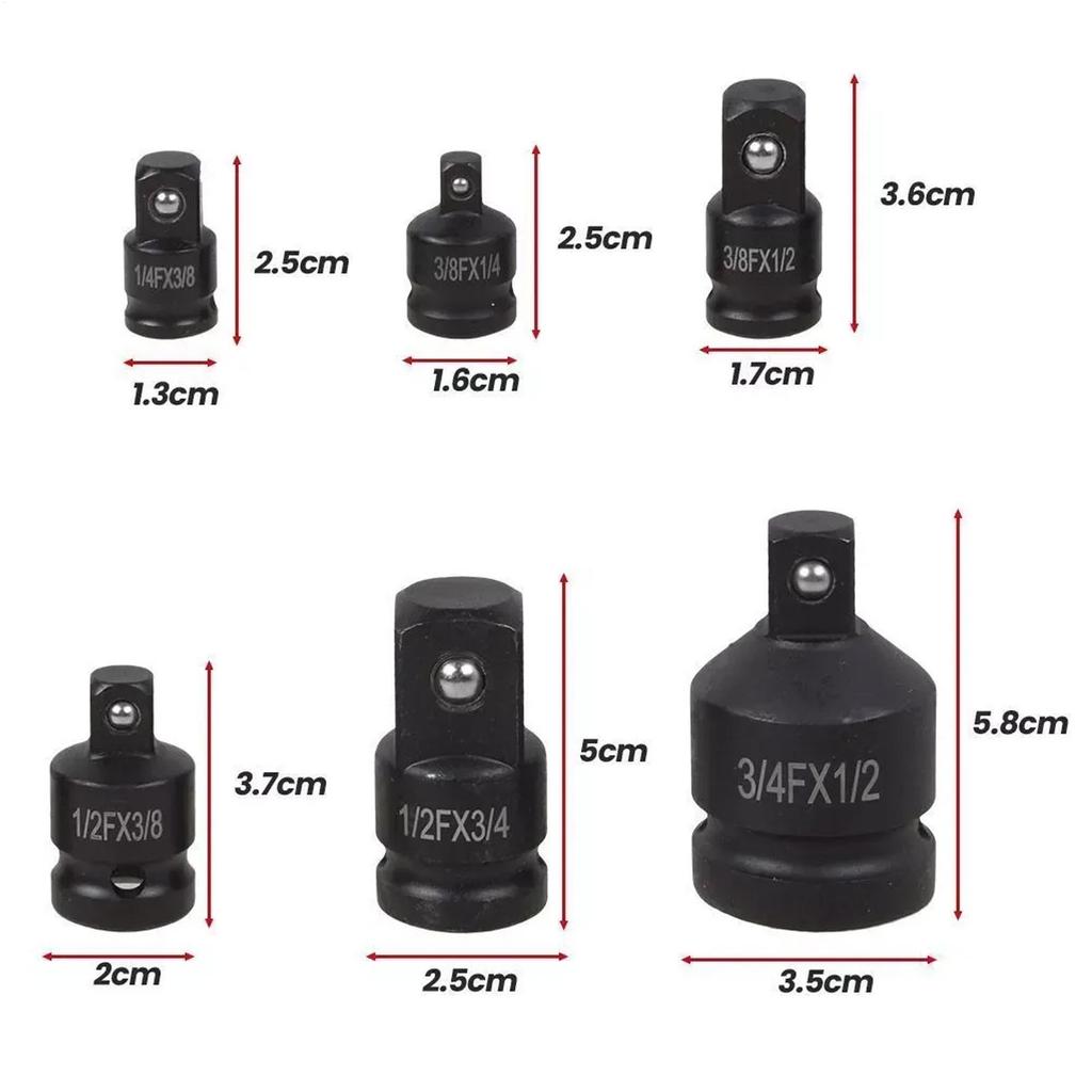 Socket Adapter Driver and Wrench Conversion Kit Set of 6 Multifunctional Socket Adapter Kit for Automotive Carpentry