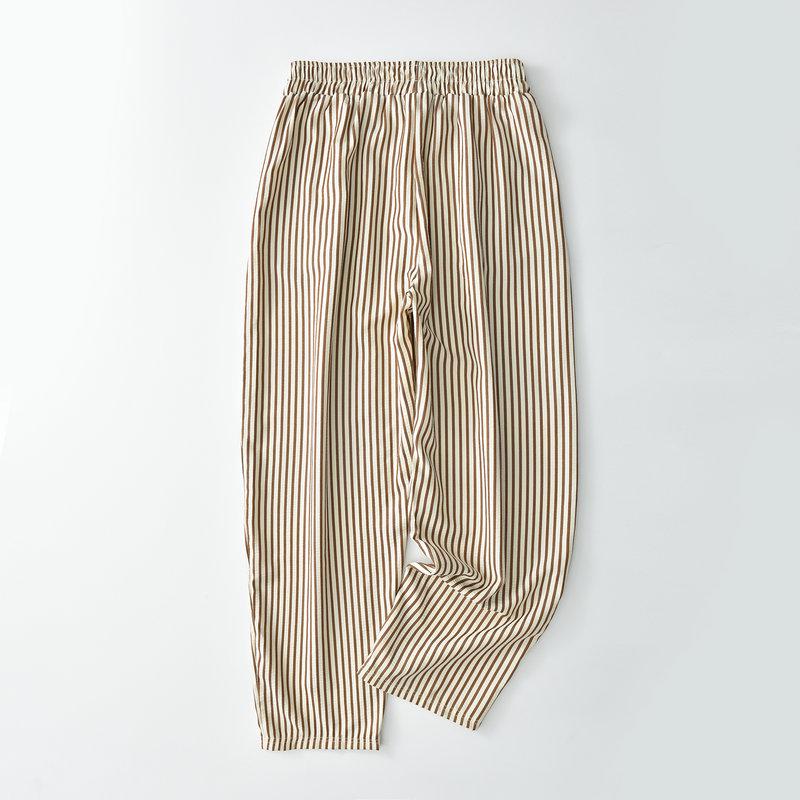 Damen 2024 Sommer Retro Gestreifte Micro Flare Freizeithose