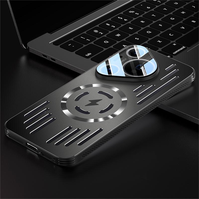 Hard Metal Heat Dissipation Magnetic Wireless Charging Cover For Huawei P40 P50 P60 Puro 70 Ultra Pro Cool Protective Back Case
