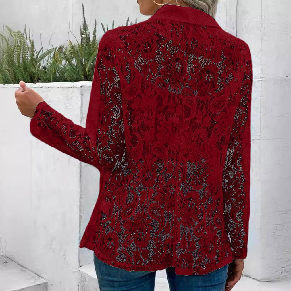Veste chemise en dentelle tendance pour femmes Printemps & Été, Élégante et Polyvalente