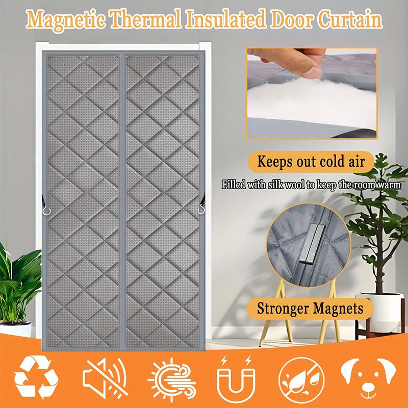 1 buc Izolație termică Uși interioare Perdea de ușă izolată Iarnă Sistem de șină magnetică Eficient energetic Magnetic Foarte rezistent