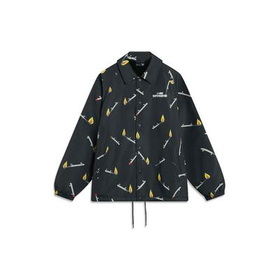 Phil Hackett Collaboration Series Full Print Faux Lamb Wool Warm Loose Casual Jacket Men Jacket Black AFDT699-2
