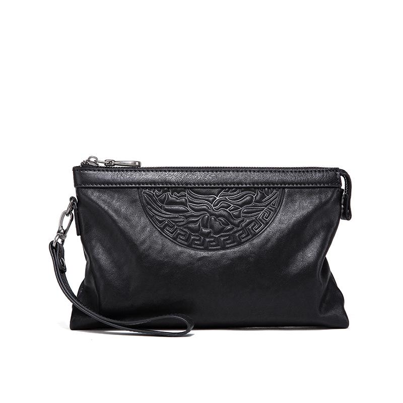 Men's Genuine Leather Business Casual Clutch Bag - Large-Capacity Handheld Cowhide Envelope Bag