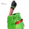 Christmas Hat Cartoon Fake Leg Gift Box Shape Bow Decor Photo Prop Headdress Thick Winter Hat Holiday Gift Headwear Festival Costume Prop
