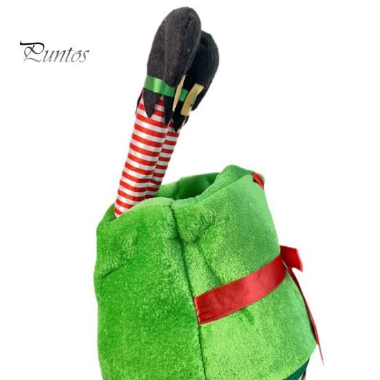 Christmas Hat Cartoon Fake Leg Gift Box Shape Bow Decor Photo Prop Headdress Thick Winter Hat Holiday Gift Headwear Festival Costume Prop
