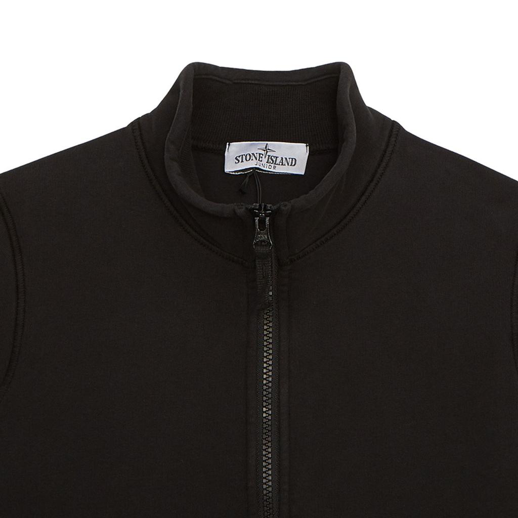 STONE ISLAND Jacket Kids Solid Color Zipper Logo Long Sleeve Kids Jackets Black 791661120-V0029