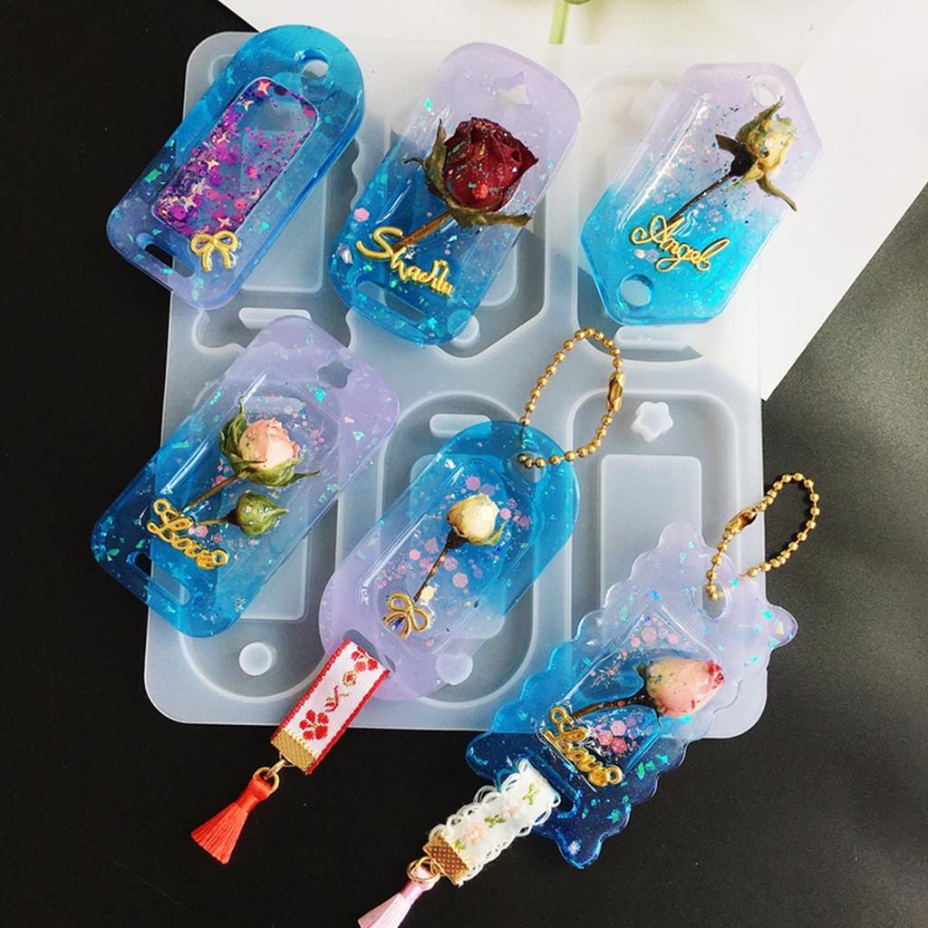 Shiny Glossy Silicone Decoration Molds Geometry Ornament Keychain Mold DIY Pendant Jewelry Epoxy Resin Crafting Molds