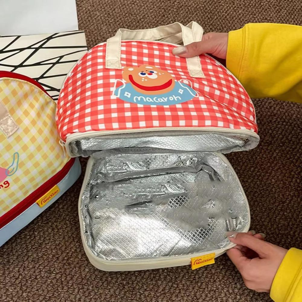 Portable Children's Lunch Handbag Waterproof Oil Proof Insulated Aluminum Foil Bag Large Capacity Cartoon Pattern Picnic Bag
