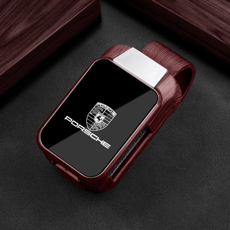 

Wood Grain Car Sun Visor Glasses Clip Sunglasses Ticket Card Holder For Porsche Panamera Cayenne Taycan 911 718 Macan Carrera-GT червоний