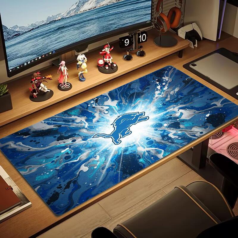 Detroit Lions Color Mouse Pad Large Gaming Table Cushion Non-slip Laptop Tablet Big Mousepad XXL Mat Mini PC Playmat With Lock Edge