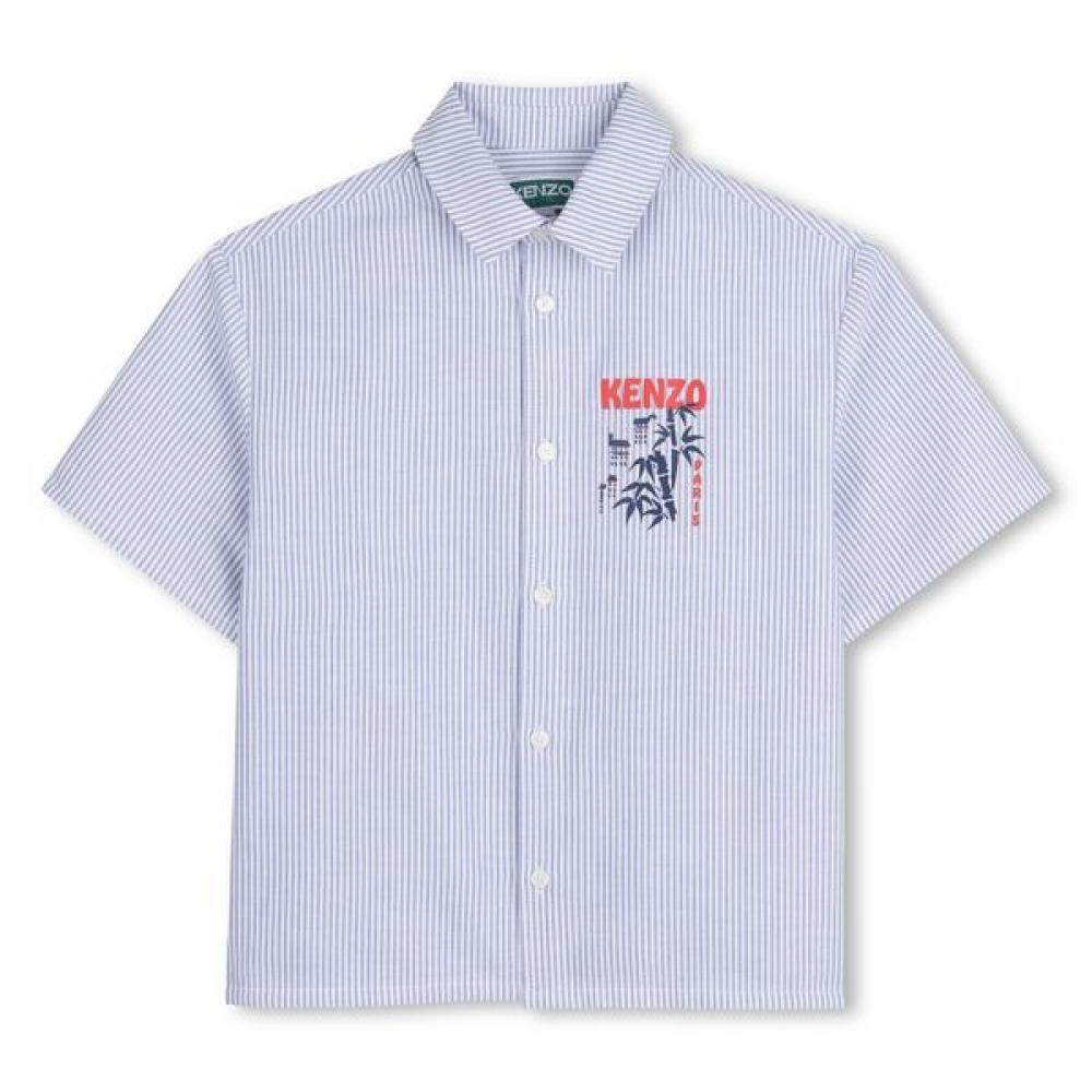 Kenzo Kids 3 12 Years Stripe Shirt Kenzo Garden 26ss Z265afi211 Blue/3Age_94CM