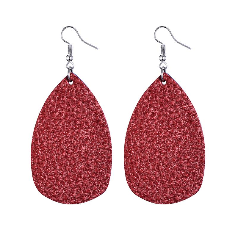 Fashion Leather Earrings Lightweight Faux Leather Leaf Earrings Teardrop Dangle Handmade For Women Girls Jewelry Wholesale