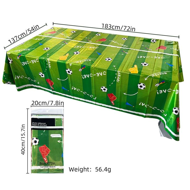 Green Football Disposable Tablecloth Decoration Decoration World Cup Party Supplies Party Tablecloth 137*183cm