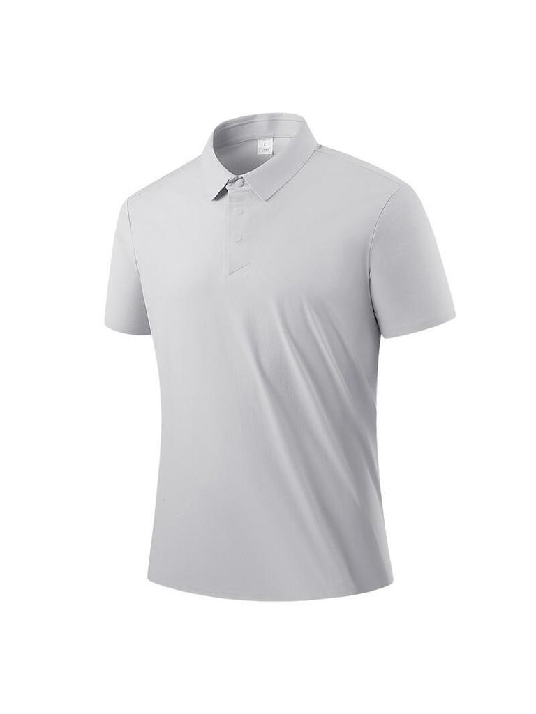 Men's Ice Silk Quick-Dry Short Sleeve Polo Shirt - Customizable Logo, Summer Business Casual Sports Tee
