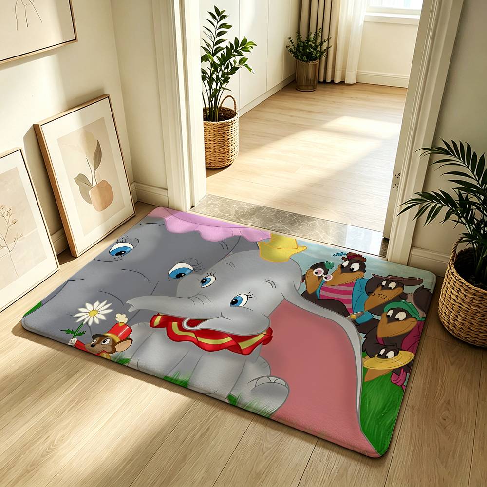 Cute Cartoon D-dumbo Classic Carpet Bathroom Anti-slip Mat Door Mat Home Decoration Mat Entrance Door Mat Scratch-resistant