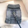 Giacca da Cowboy alla Moda per Cani Abbigliamento in Denim Primaverile per Cani Gilet Abbigliamento per Cuccioli Cani Chihuahua Yorkies Jeans Casual Cappotto per Animali Costumi