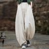 Damen Frühling Baumwolle-Leinen Locker Geschnitten Ramie Laternenhose