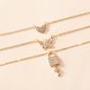 Butterfly love necklace European and American new personalized jewelry key pendant multi-layer women's street shot crystal sweater chain