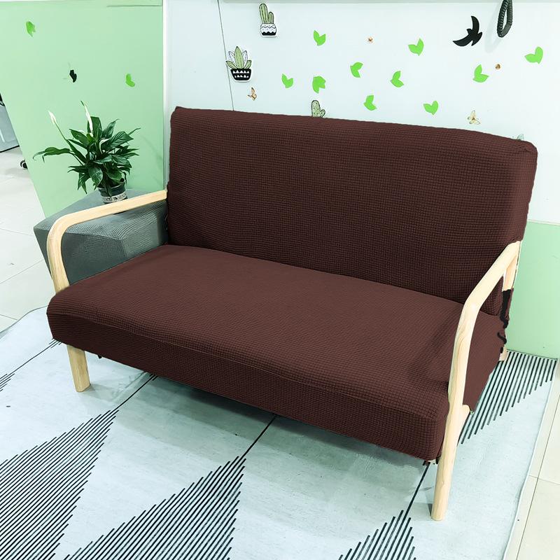 Stretch Futon Slipcover Solid Wood Sofa Cover Furniture Protector Without Armrests Slipcover Soft with Elastic Bottom for Kids, Spandex Jacquard