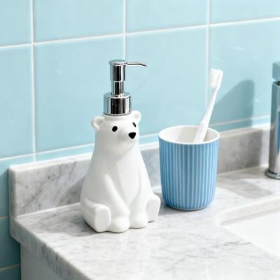 Soap Dispenser Hand Dish Soap Pump Bottle Polar Bear Design Holiday Hand Soap Dispenser Kitchen Countertop Decoration