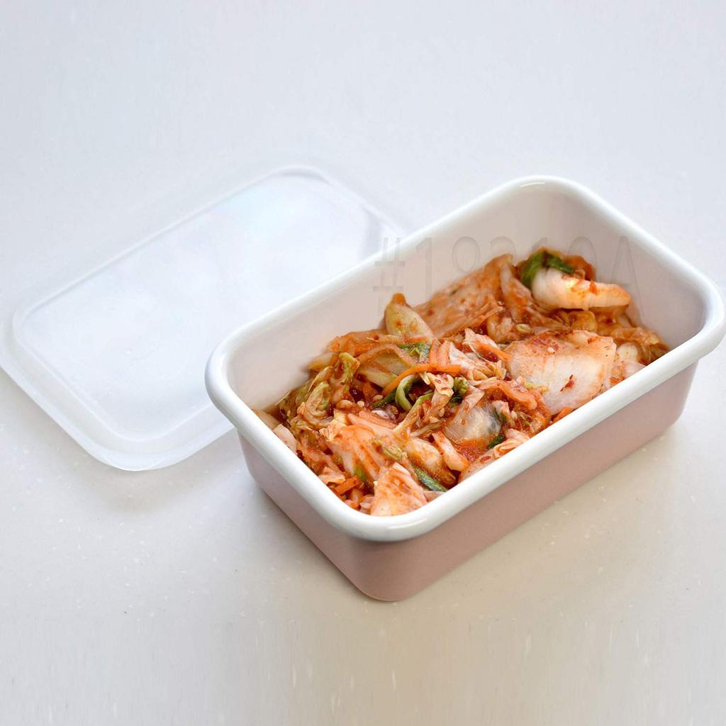 Fuji Enamel Shallow Square Container S 042L Light Gray Freezer safe resistance temperature Body Oven safe Cotton LG (Cold -20 degrees) CTN-S