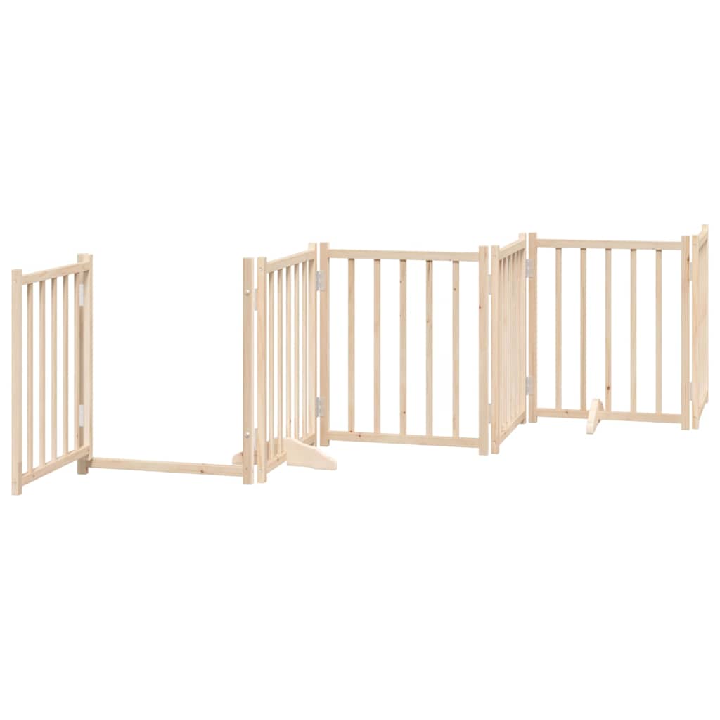 9 Piece Foldable Dog Gate 450 cm Poplar Wood