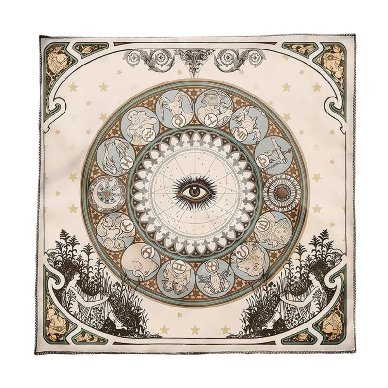 

Tarots Tablecloth Eye Pattern Astrology Altars Cloth Divinations Card Table Cloth Tapestry Witchcrafts Supplies 50x50cm
