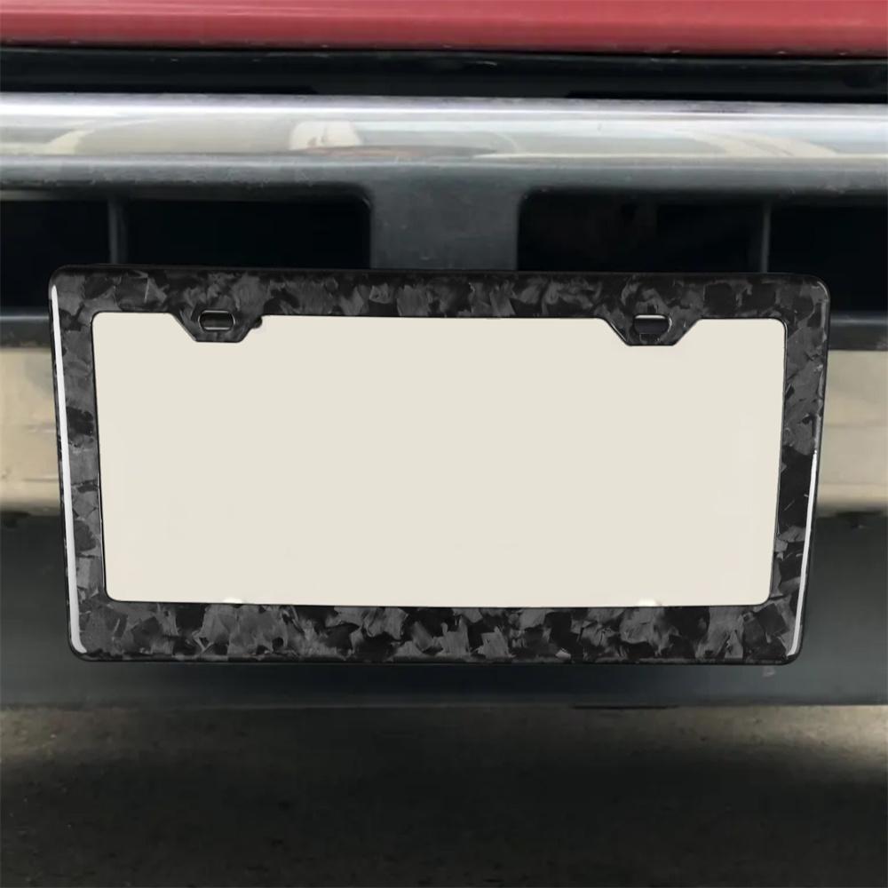 Real Forged Carbon Fiber License Plate Frame Car External Decoration 12.4x 6.2in