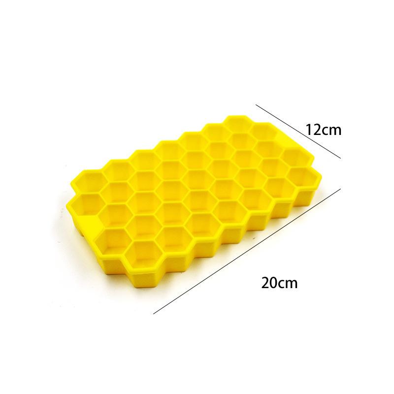 1pcs Green Honeycomb 37 Lattice Cube Tray Maker Without Lid DIY Ice Mold Ice Cube Mold Silicone Ice Grid Ice Making Film Tool